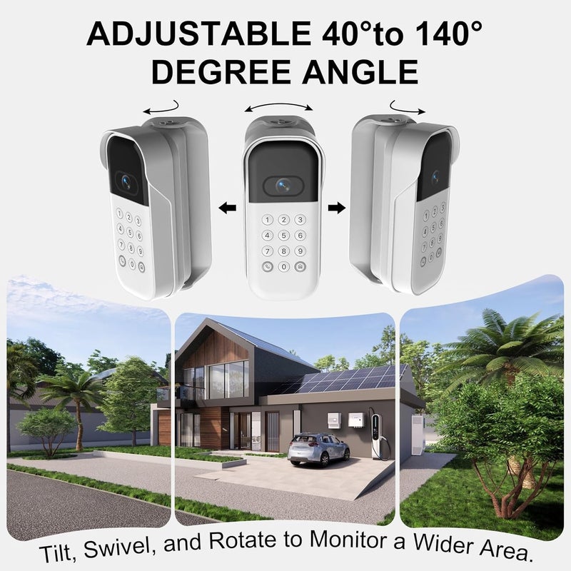 Nooukut Swivel Mount for myQ Smart Garage Video Keypad, Weatherproof Angle Mounting Bracket for myQ, Left/Right Swivel for Wide Viewing Range (Video Keypad is NOT Included) (White) - Image 3